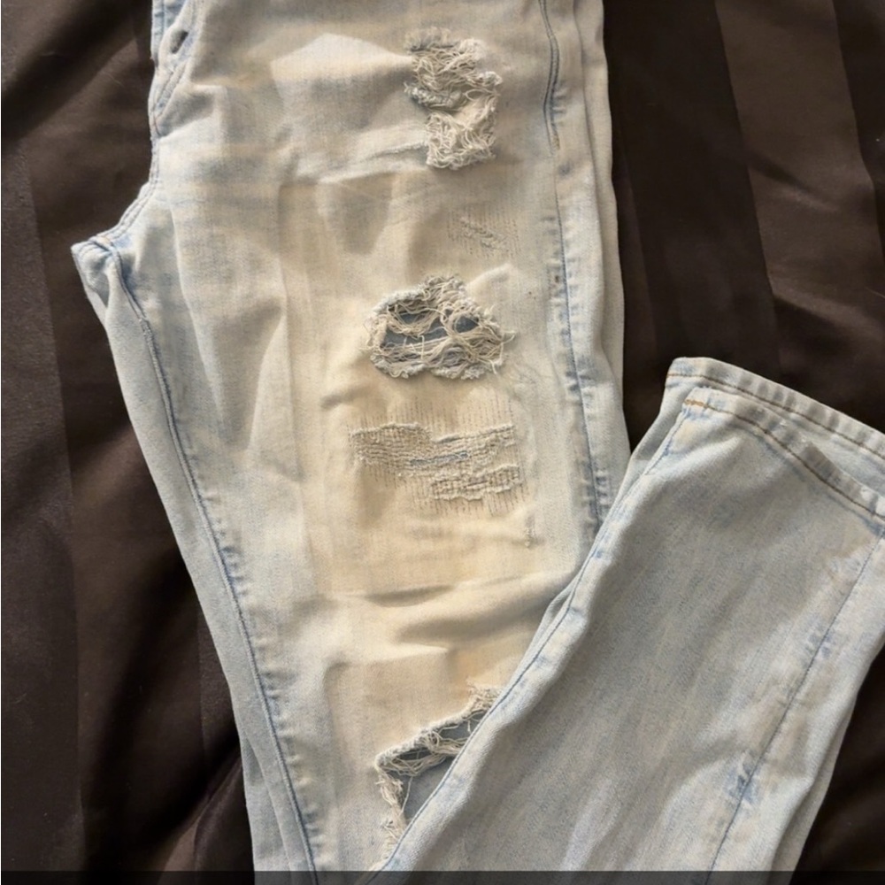 American Eagle Outfitters Light Blue Distressed athletic fit Skinny Jeans